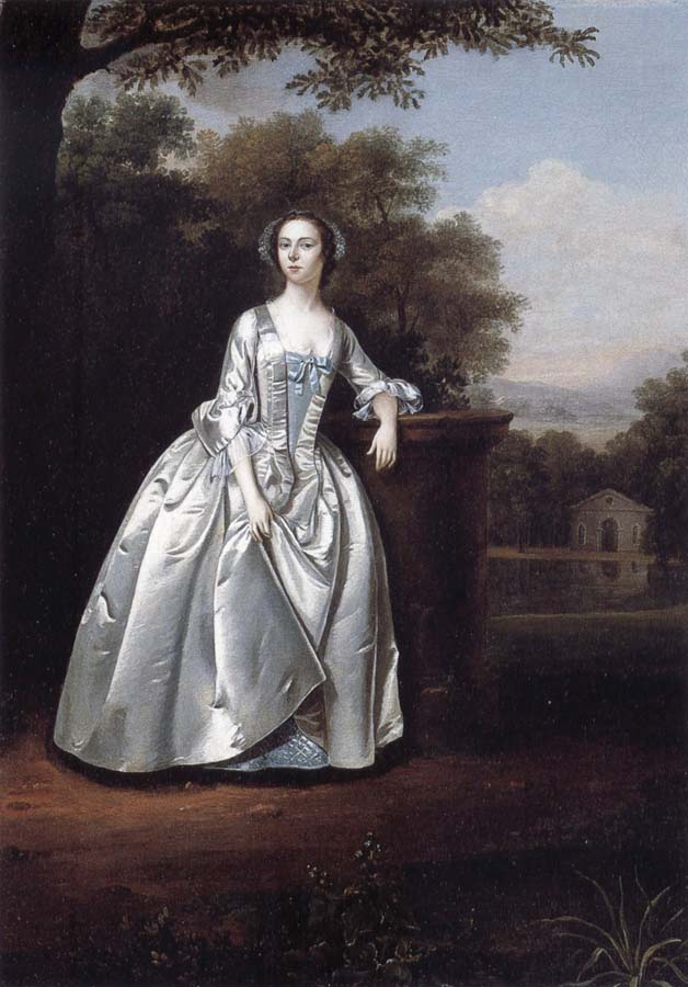 Mrs Edward Travers in a landscape garden